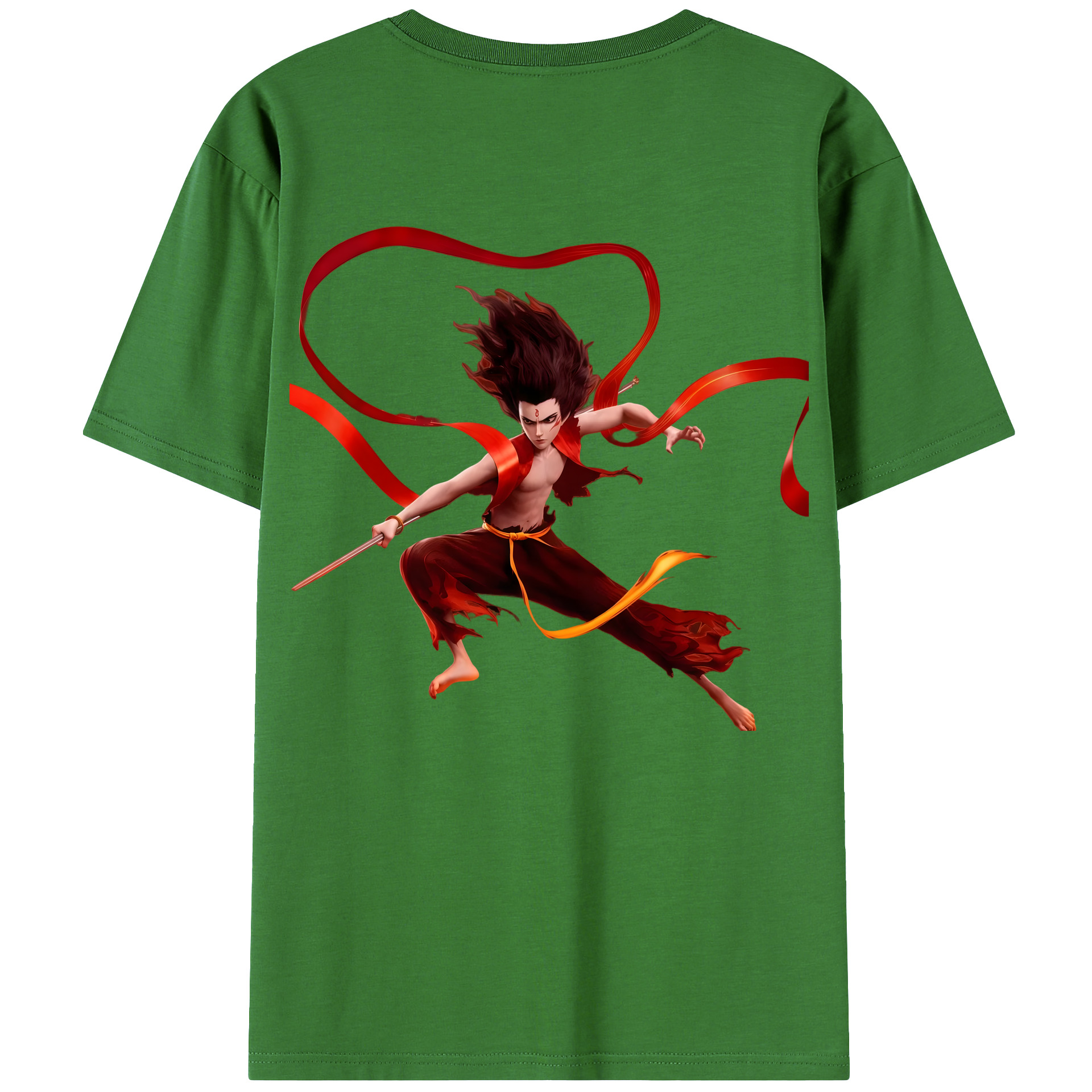（画像用） Ne Zha 2 ナタ 魔童の大暴れ レディース半袖Tシャツ(バックプリント)